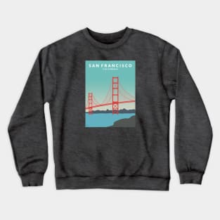 Sunset San Francisco, California Travel Poster Crewneck Sweatshirt